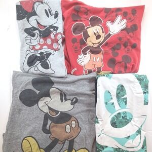 Disney Mickey Mouse and Minnie Mouse Graphic Print T Shirts Women Small Lot Of 4